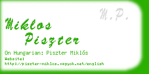 miklos piszter business card