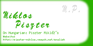 miklos piszter business card